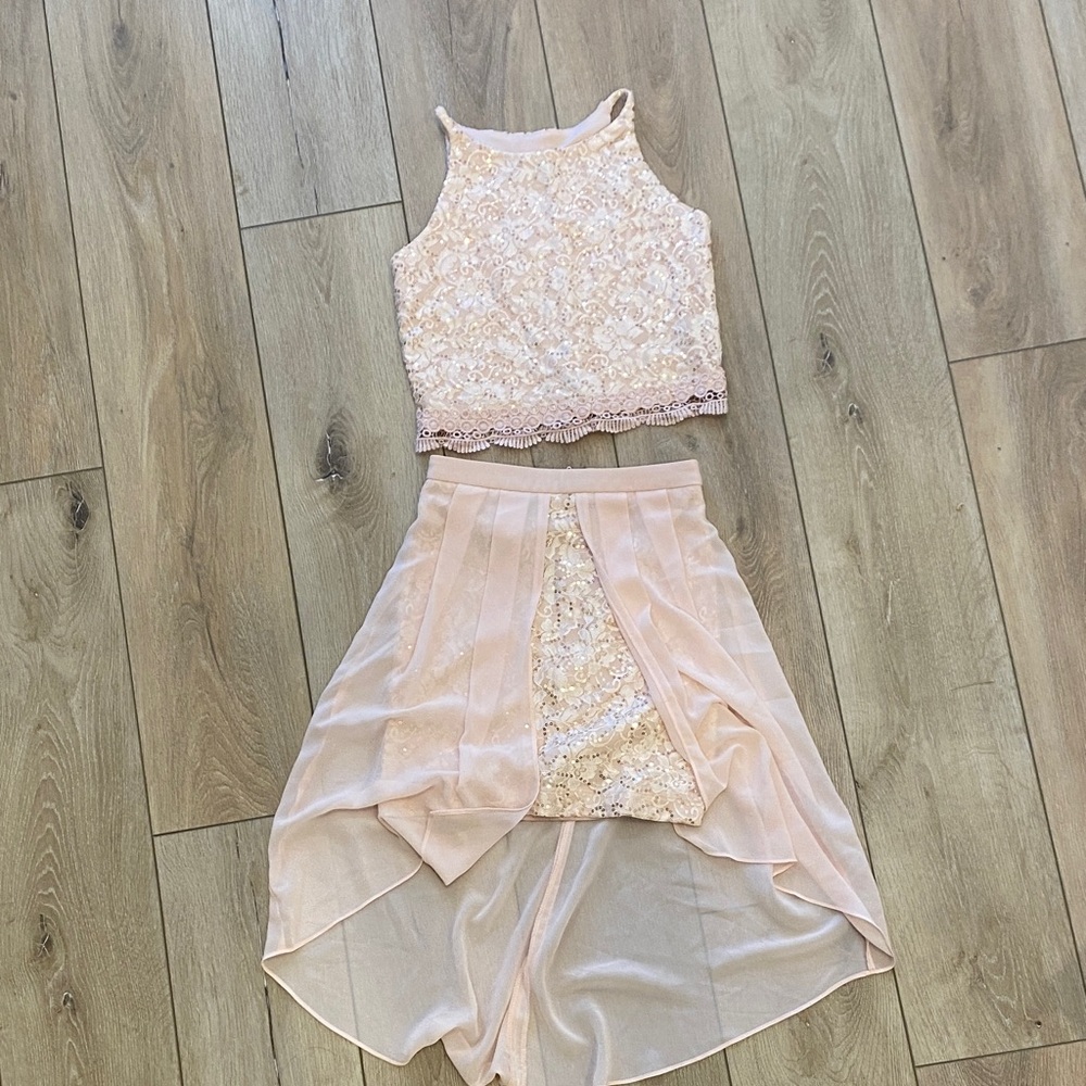 Pink Sequin Two-Piece Set